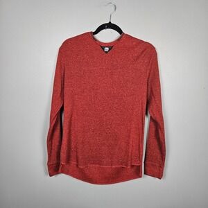 Ecko Unltd Mens‎ M Thermal Knit Shirt Waffle Crewneck Long Sleeve Red Streetwear